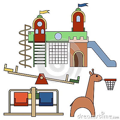 Kids playground. Vector Illustration