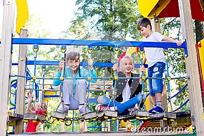 Kids on playground Stock Photo