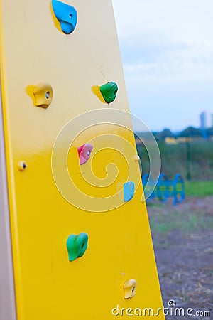 Kids Playground Safety Color Net. Texture of yhe Mesh Fence on the Playground Stock Photo