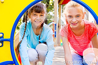 Kids on playground Stock Photo