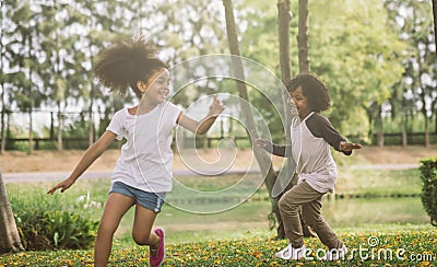 Kids playing with friends. Stock Photo