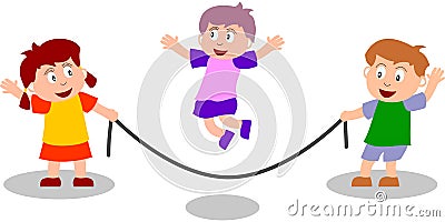 Kids Playing - Jumping Rope Stock Photo