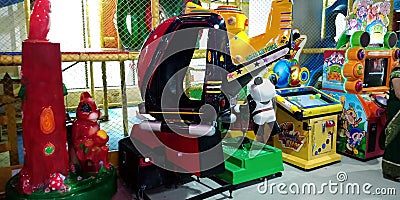 kids playing machinery kept into the game zone in India aug 2019 Editorial Stock Photo