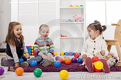 Kids playing in the room Stock Photo