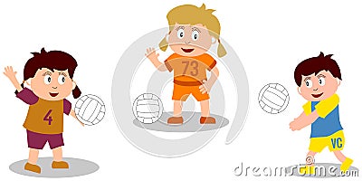 Kids Playing - Volleyball Stock Photo