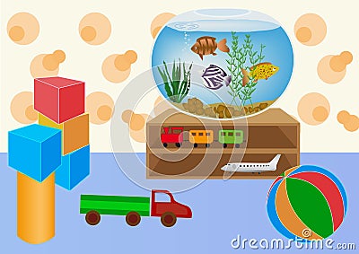 Kids playroom with toys Stock Photo