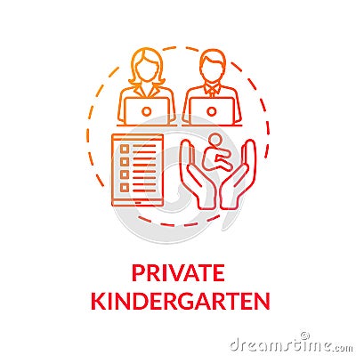 Kids private kindergarten concept icon Vector Illustration