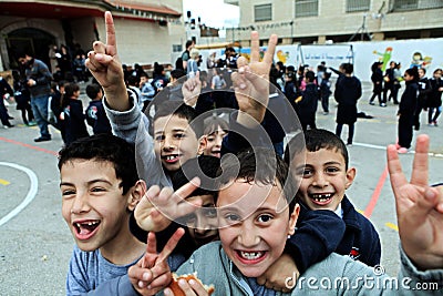 Kids in Rammallah school Editorial Stock Photo