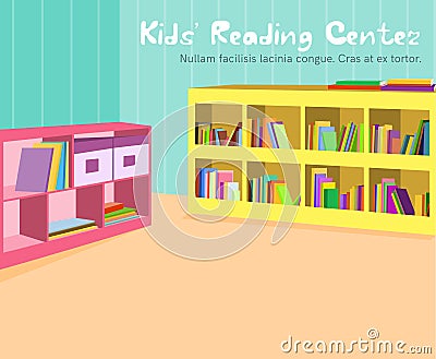 Kids reading room Vector Illustration