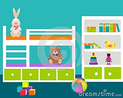 Kids room Vector Illustration