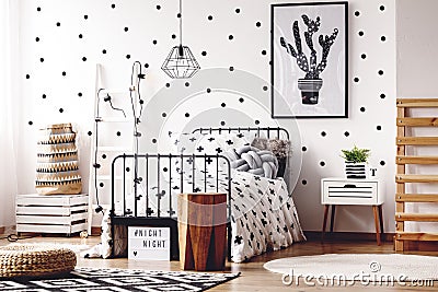 Kids room with simple poster Stock Photo