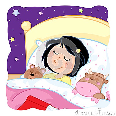 Kids routine actions - sleeping - dream baby dream Stock Photo