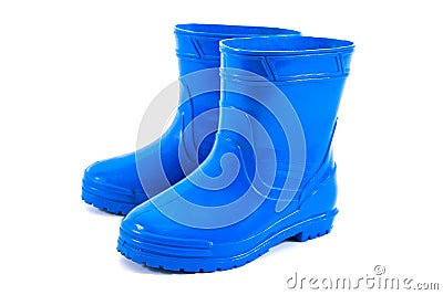 Kids rubber boots isolated on white background. Children gumboots isolated Stock Photo
