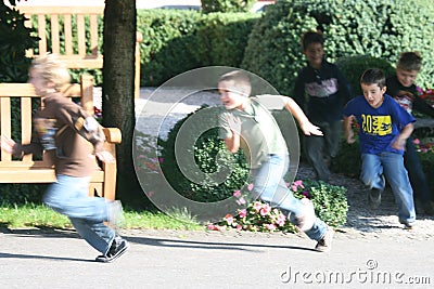 Kids running Editorial Stock Photo