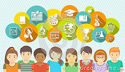 Kids and School Vector Illustration