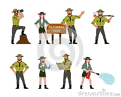 kids scout. adventure little characters hiking kids with adult teachers tourists vector illustration Vector Illustration