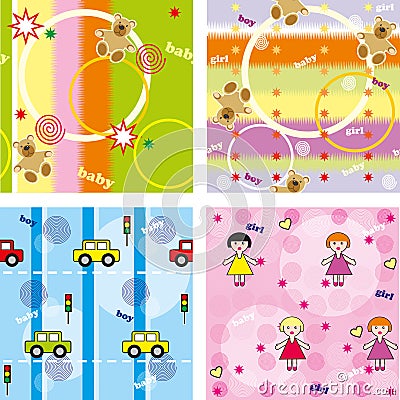 Kids seamless multi-colored background Stock Photo