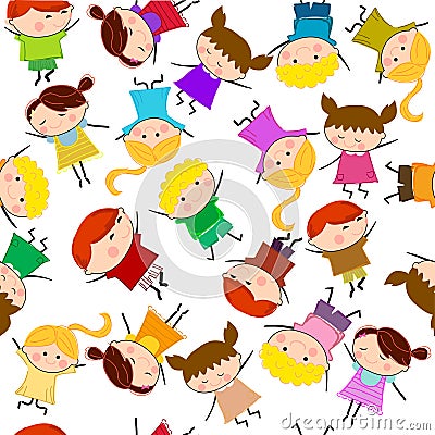 Kids seamless pattern background Vector Illustration