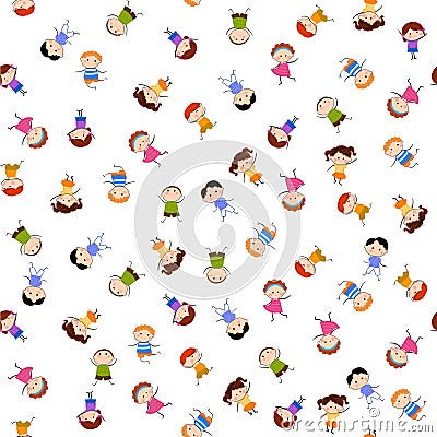 Kids seamless pattern background Vector Illustration