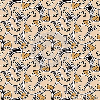 Kids seamless stickers ducks pattern for wallpaper and fabrics and textiles and packaging and gifts and cards and linens Stock Photo