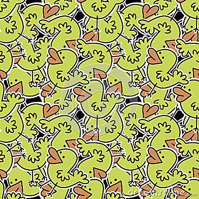 Kids seamless stickers ducks pattern for wallpaper and fabrics and textiles and packaging and gifts and cards and linens Stock Photo