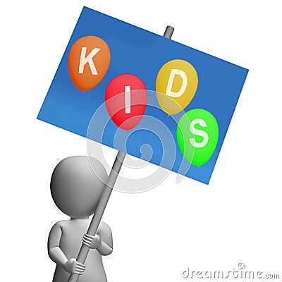 Kids Sign Show Children Toddlers or Youngsters Stock Photo