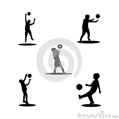 kids silhouettes concept playing with balls Vector Illustration