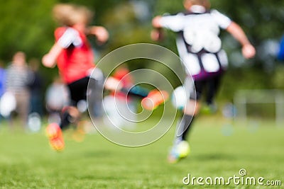 Kids soccer blur Stock Photo