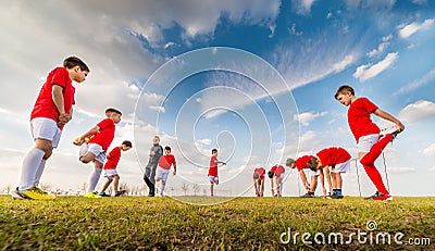 Kids soccer team Stock Photo