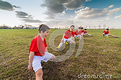 Kids soccer team Stock Photo