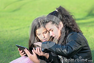 Kids on Social Networks Stock Photo