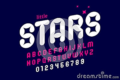 Kids style Little Stars font Vector Illustration