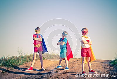 Kids superhero Stock Photo