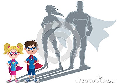 Kids Superhero Concept Vector Illustration