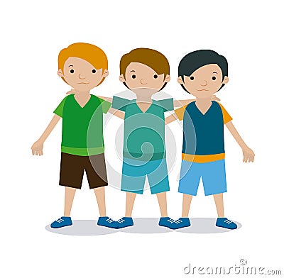 Kids Team Vector Illustration