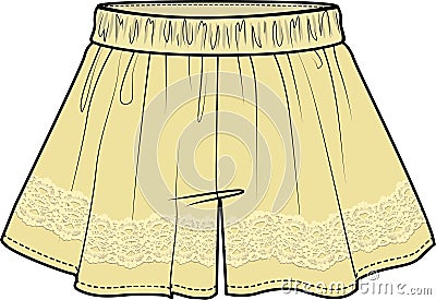 Kids and Teens Girls Bottom Wear Skirt Vector Illustration