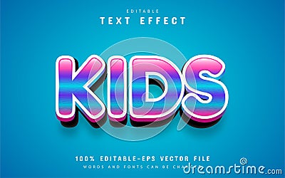 Kids text effect editable Vector Illustration