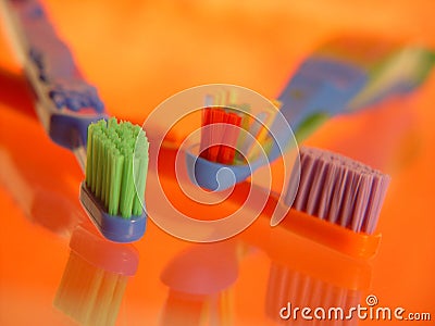 Kids Toothbrushes Stock Photo