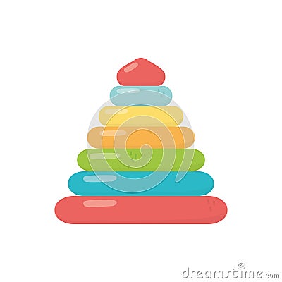 Kids toy, colorful pyramid rubber Vector Illustration