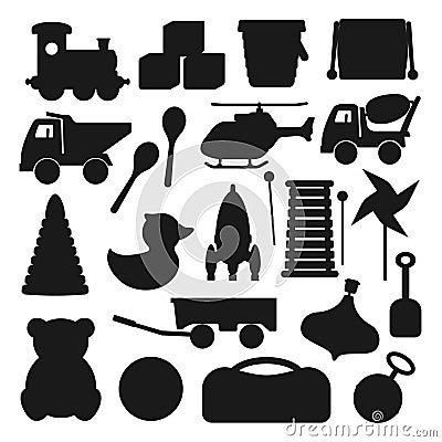 Kids toy silhouettes Vector Illustration
