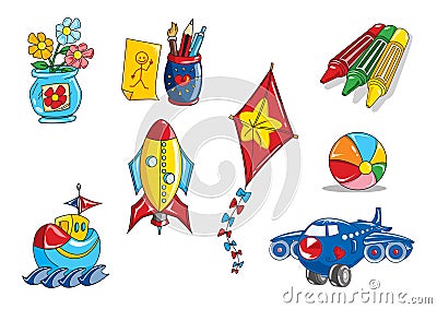 Kids toys Cartoon Illustration