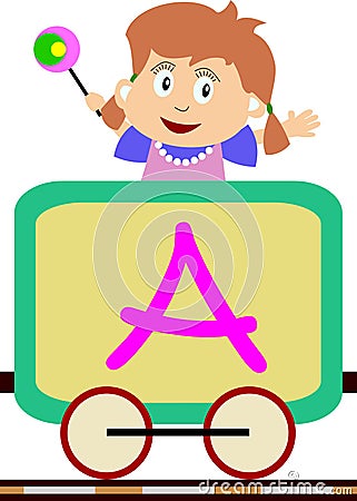 Kids & Train Series - A Cartoon Illustration