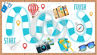 kids travel board game Vector Illustration