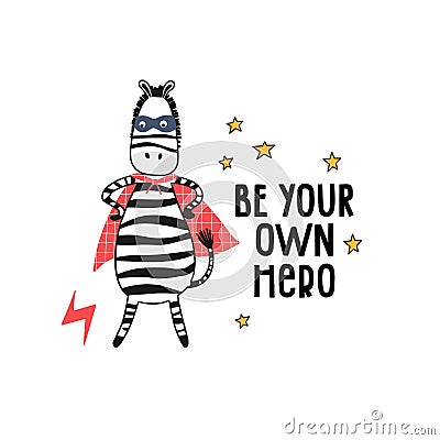 Kids vector illustration of funny zebra Vector Illustration