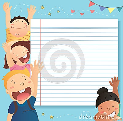 Kids vector and space background Vector Illustration