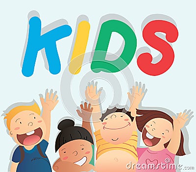Kids vector and space background Vector Illustration