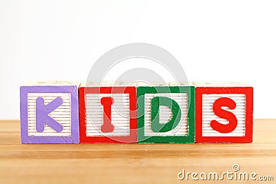 KIDS wooden toy block Stock Photo