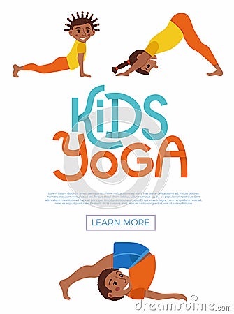 Kids yoga flayer Vector Illustration