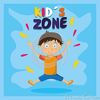 Kids zone children entertaiment cartoons Vector Illustration