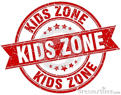 Kids zone stamp Vector Illustration